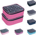 2 Pcs Small Clear Nail Polish Organizer Holds 60 bottles(15ml-0.5fl.oz) Nail Polish Case Multifunctional Nail Polish Bag organizer, Cosmetic Travel Makeup Cases for Women Rose Red