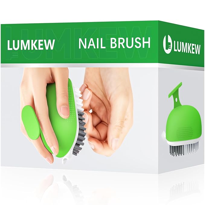 Nail Brush for Cleaning Fingernails With Stiff Soft Bristle, Nail Art Tools Design for Cleaner Hand Foot Toe Under Finger Nails Polish Clean Up Brushes Scrubber for Kids Men Women, 1 Pcs, Green