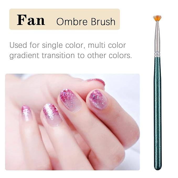 KAAGEE 3pcs Ombre Nail Brush Nail Paint Pen for Lace Line Gradient Color Ombre Brush for Gel Nails Manicure Pen Nail Art Brushes Nail Design Brushes Acrylic Nail Polish Tools