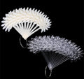 yueton 2 Sets 240 Tips White and Transparent Nail Art Design Plastic Polish Board Display Practice Sticks Wheel with Metal Split Ring Holder