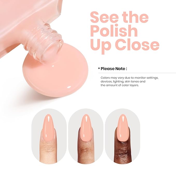Beetles Nail Polish Bubble Bliss, 2 in 1 Nail Strengthener Polish Growth Nail Ridge Filler Base Coat Nail Repair for Damaged Thin Nails Natural Nails Bubbly Bliss Nude Pink 15ML