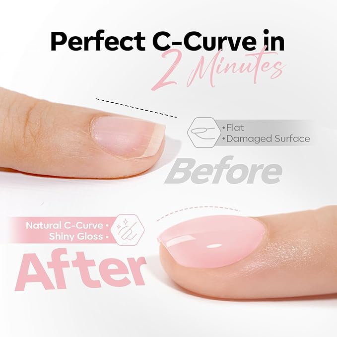 modelones Builder Nail Gel,No Top Coat Needed Builder for Nails Cover Nude, C-Curve Sculpting, Glossy Jelly Finish Nude Pink, No-Wipe, 9-in-One LED Lamp Cured Color Gel Polish for Quick Diy Salon