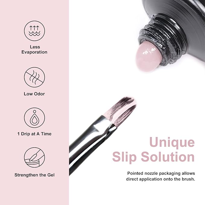 MTSSII 15Pcs Gel Nail Polish Set 6 Colors Nude Gel Polish + 3Pcs Poly Nail Gel Poly Extension Gel for Nail with Slip Solution, Dual-Ended Brush, Nail File Manicure Kit