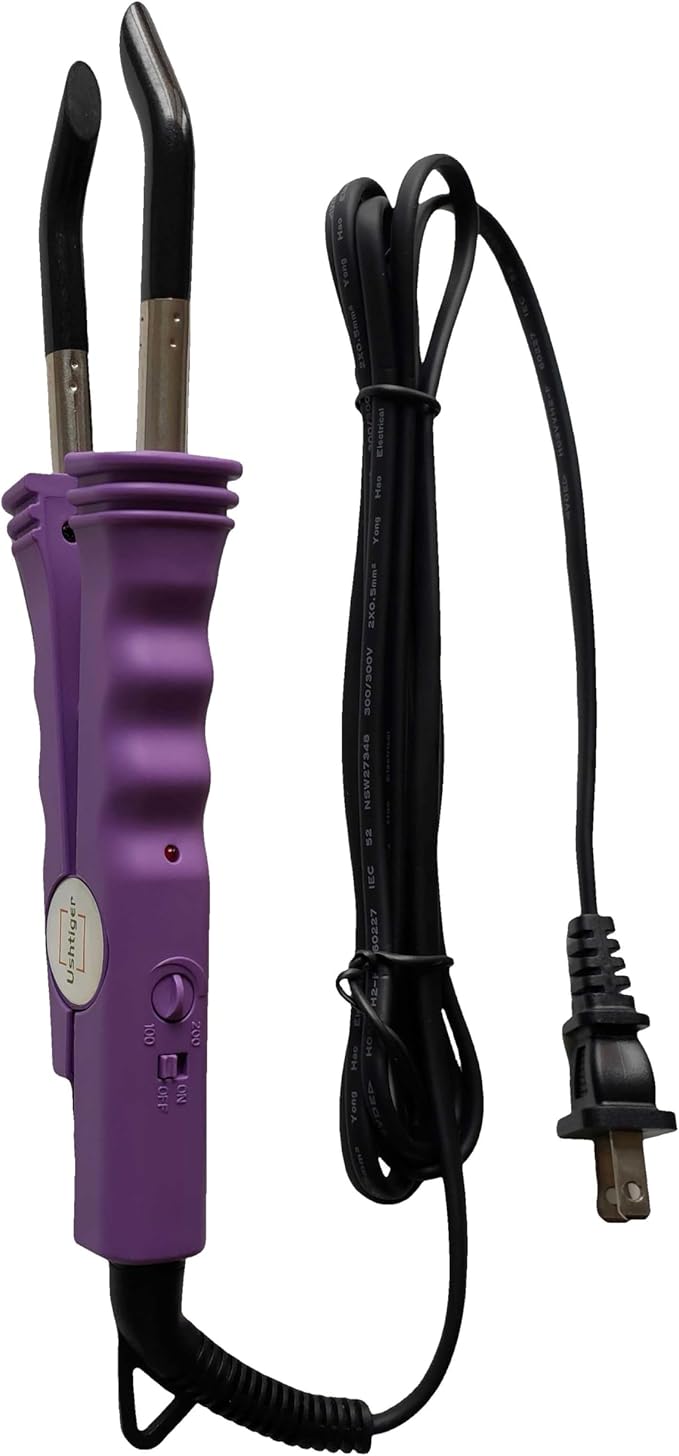 Keratin Hair Extensions Tools Flat Tip Fusion Hair Extension Iron Connector Wand Heat Install Tool Set Keratin Bonding Machine Melting Gun Purple