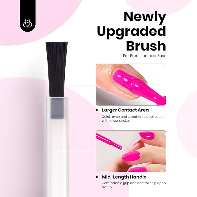 Beetles Pink Gel Nail Polish - Neon Whispers Hot Pink Gel Polish Hema Free, 8ML/0.27Fl Oz Soak Off UV LED Lamp Nail Art, Long-Lasting Manicure Salon DIY Home Spring Nails - Gifts for Her