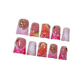 10pcs Short Duck Nails, Pink Leopard French Tip Press on Nails with 3D Floral & Gold Seashells, Glossy Glam Fake Nails, Reusable False Nails for Women Beach Party Vacation (Size S)