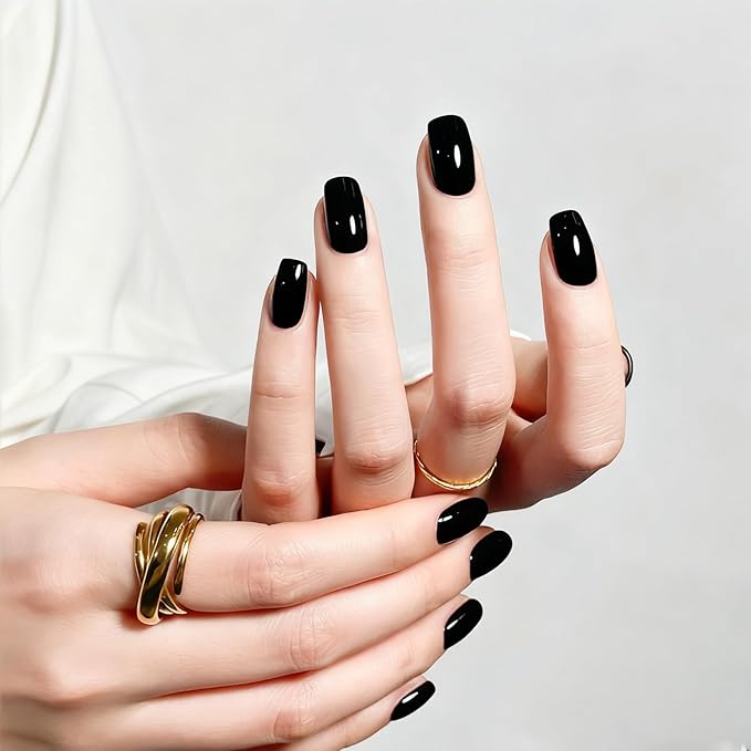 MEGIOR Black Gel Nail Polish 0.5 Fl Oz Black Soak Off UV LED Lamp Light Cure Gel Polish Kit for Salon and Nail Art Starter Manicure DIY at Home