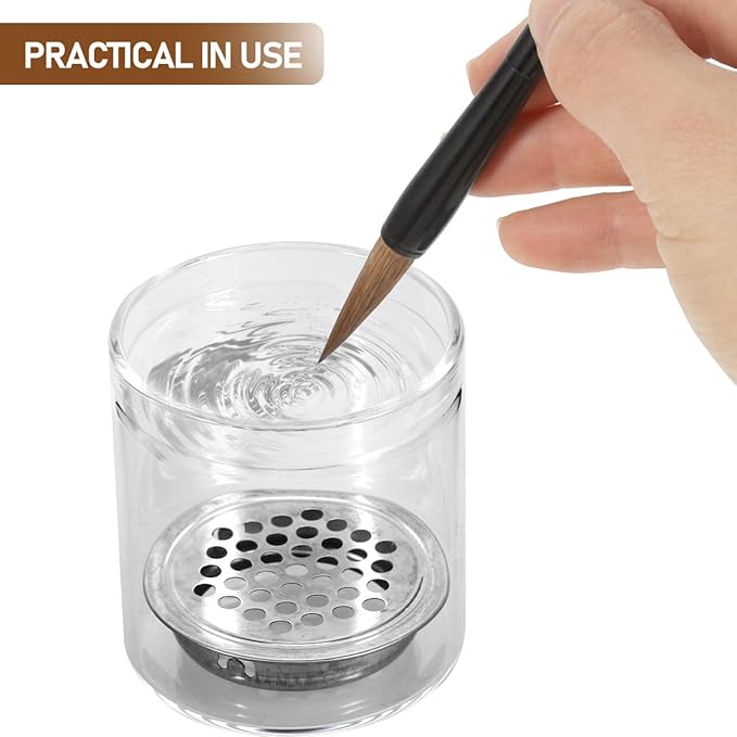 VILLCASE Nail Brushes Washing Cup, Dappen Dish with Lid, Large Capacity, Glass Nail Art Dish Manicure Bowl for Sequins Glitter Powde
