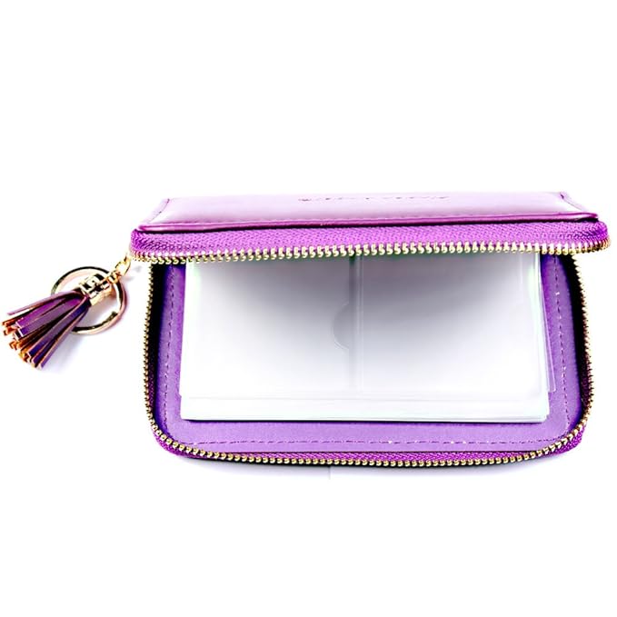 24 Slots Nail Stamping Plate Holder Case Round Square Rectangular Nail Art Stamp Plate Organizer Purple Color Stamping Ablum (Purple)