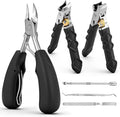 Senior-Specific Toe Clippers, Thick Toenails, Men's Large Toe Clippers, Wide-Opening Design, Sharp and Durable, Long-Handled Nail Clippers, 45° Beveled Ingrown Nail Clippers