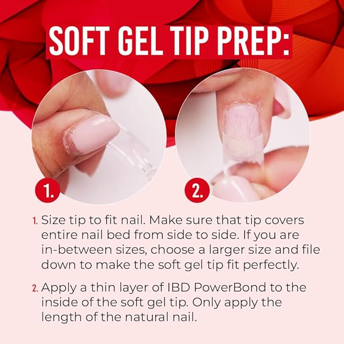 IBD Clear Soft Gel Nail Tips - Long Coffin Shape, Pre-Etched Fake Nail Extensions, Lightweight and Durable Acrylic Press On Nails, 504 Tips, 1-Pack
