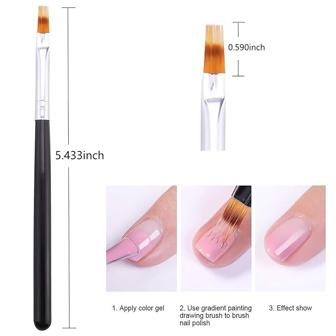 WOKOTO 4 Pcs Ombre Nail Brush For Gel Nails Gradient Nail Sponges Silicone Nail Brushes For Ombre Nail Art Brushes For Acrylic Application Nails Art Tools For French Tip Nail Art Ombre Brushes