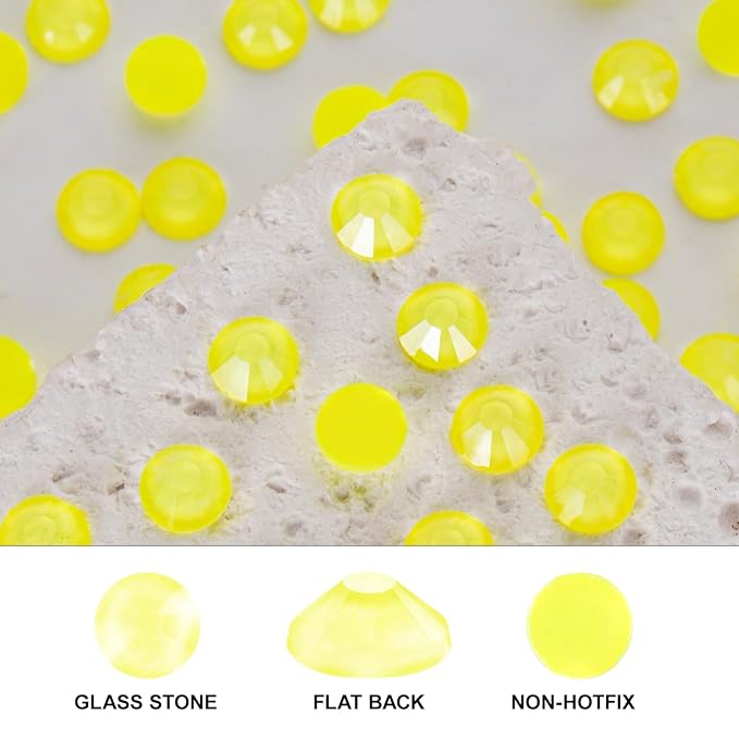 Novani 3000 Pieces Flatback Rhinestones Glass Round Gems Mocha Citrine Crystals for Nail Art DIY Crafts Clothes Shoes,SS12,3.0-3.2mm