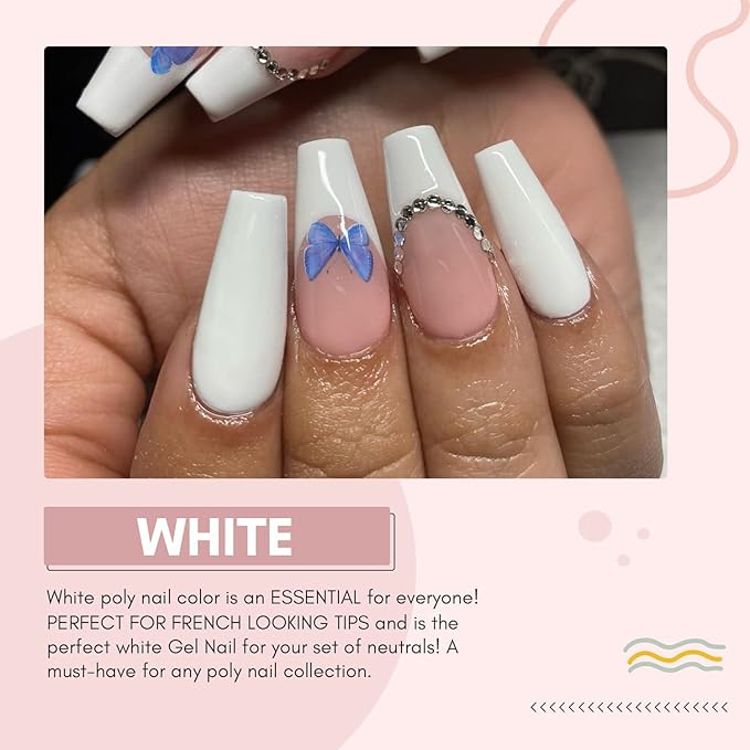 Makartt Poly Nail Gel Nail Extension Gel White Builder Nail Gel Hard Gel Bundle With UV Gloves for Nail Lamp Gel Curing, UPF50+ UV Protection Gloves for Manicures Dryer