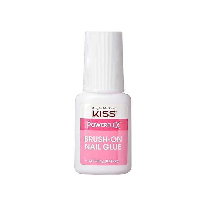KISS Powerflex, Nail Glue for Press On Nails, Nail Bond, Includes 5g Brush-on Glue