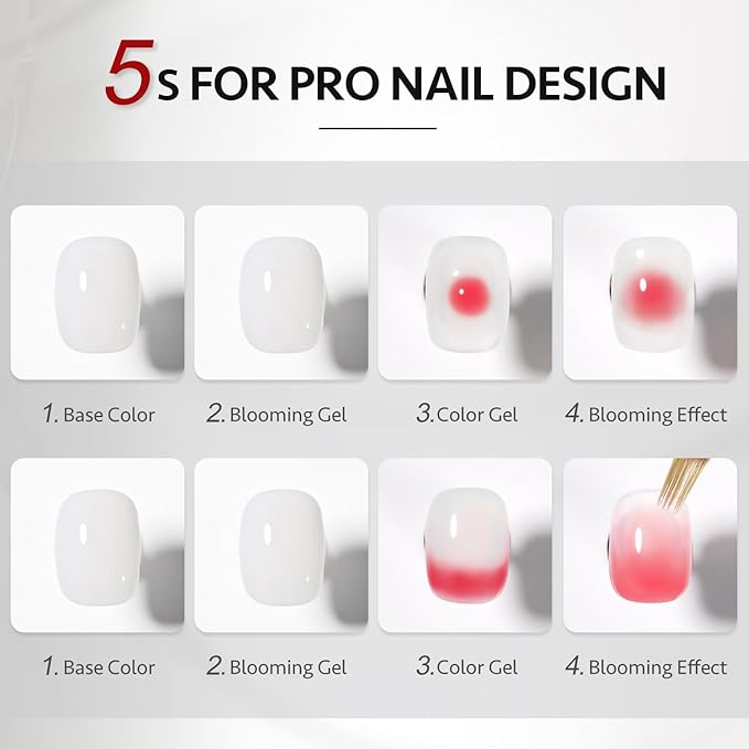 GAOY Nail Blooming Gel, 16ml Clear Blooming Gel Polish, Spreading Effects Soak Off UV Light Cure for Nail Art DIY