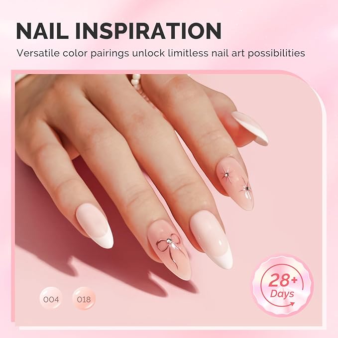 MelodySusie Builder Gel Nail Set for Nails Thickening,6 Colors 15ML Nude Base Colors Clear Rubber Base Gel Polish,Soak Off UV Extension Gel,Rhinestone Nail Glue in a Bottle Gift for Women