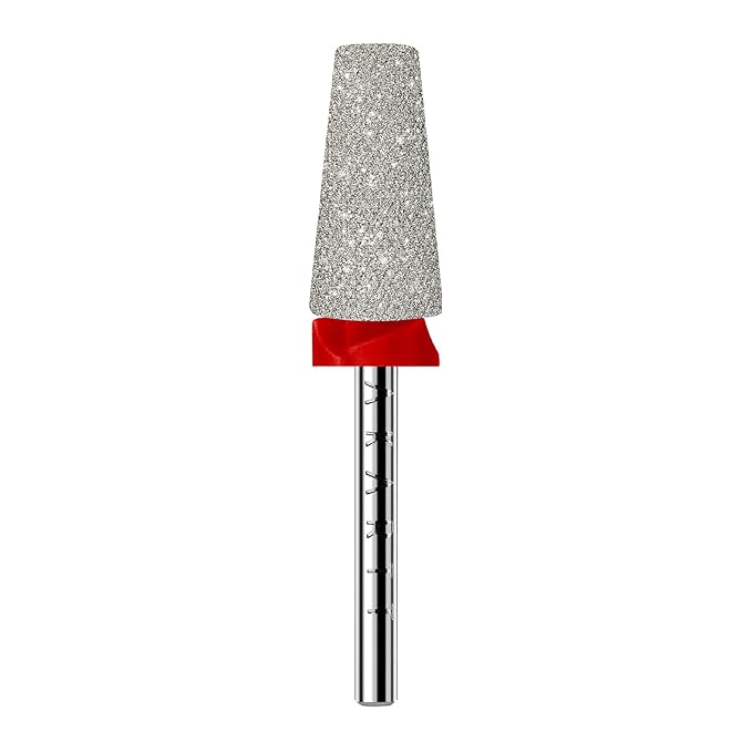 Makartt Nail Drill Bits - Tapered Barrel Carbide Diamond Sanding Buffer Bit for Nail Prep Cuticle Remove, Upgrade Nail Drill Tips with Cross Teeth and Dust-Proof Ring for Manicure Salon, F #320 Grit
