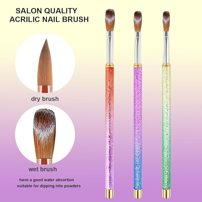 Nail Art Clean Up Brushes,3PCS Soft Cleaner Brush with Cute Fruit Design for Makeup Application, Flat/Oval/Fine Angled Gel Nail Brushes,Nail Art Tools for Cleaning Polish Mistakes on the Cuticles