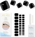 JMEOWIO Gel Toenail Stickers Black Semi Cured Gel Strips Wraps UV/LED Supplies Toenail Art Design Decoration Accessories