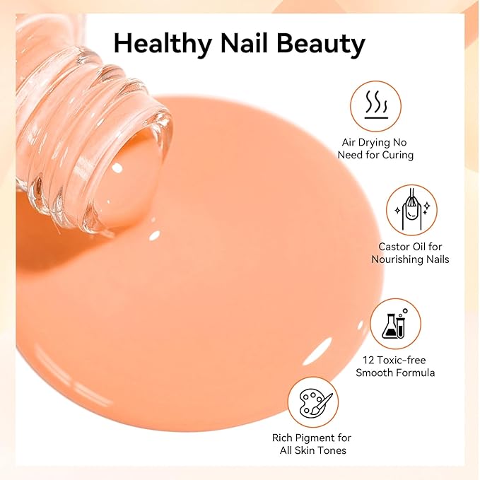 Nude Gray Nail Polish Set Neutral 16 Colors with Base Top Coat Remover Pads, Nude Brown Burgundy Dusty Rose Fast Dry Fingernail Polish Set, Non-Gel, Rich in Castor Oil Nail Art Kit