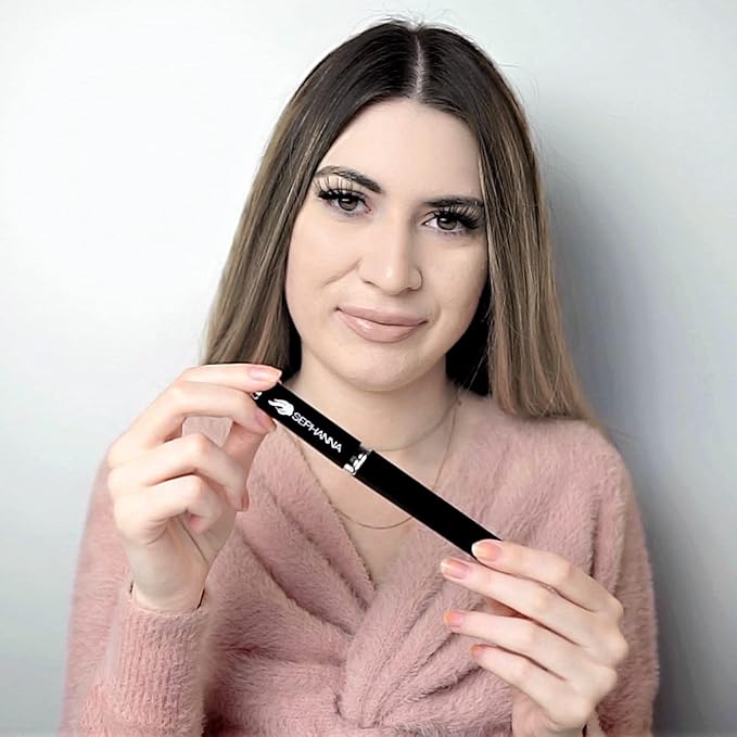 Premium Crystal Glass Nail File for Natural Nails, Professional Glass Nail Files with case for Unisex, Portable Glass Nail File Double Sided for Natural & Acrylic Nail Care (Black, Blue & Pink)