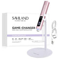 SAVILAND UV Light for Gel Nails: 10s Flash Cure Light for Nails with Magnetic Stand LED Screen 400mAh Rechargeable LED Nail Flash Cure Lamp Portable Gel Light 2-Timers DIY Home
