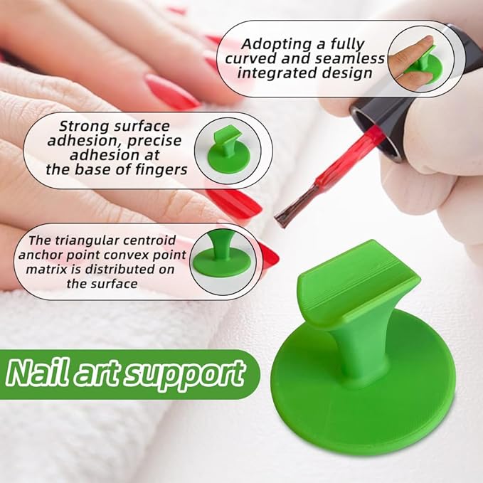 Plastic Nail Holder Finger Exercise Tool Fixed Finger Bracket Professional Painting Art Accessories DIY Nail Art Supplies (Green)