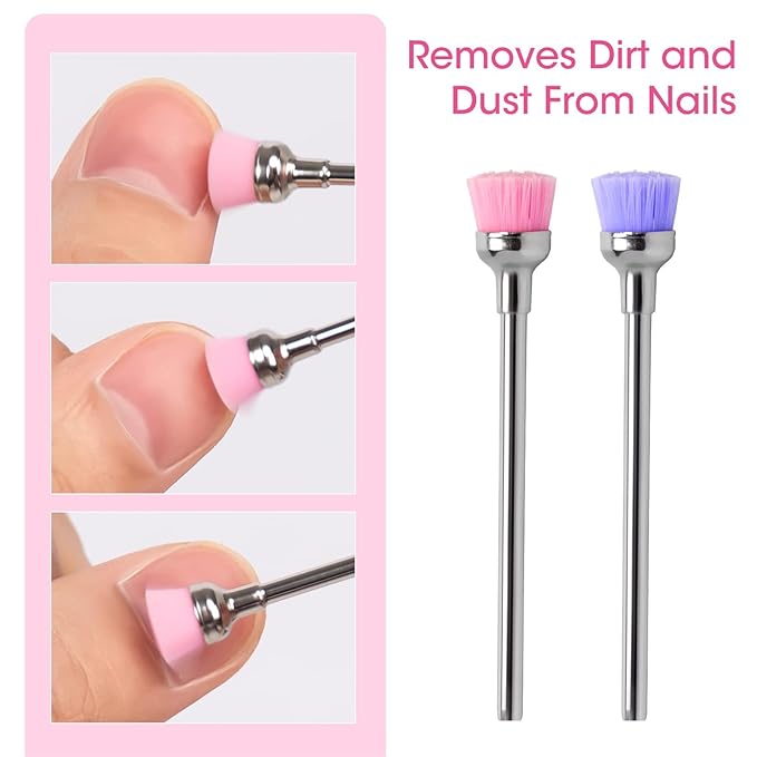 Acycoin2A 5PCS Nail Drill Bit Cleaning Brushes for Nail Electric Drilling Machine Cutter Dust Remover Nail Art Tool