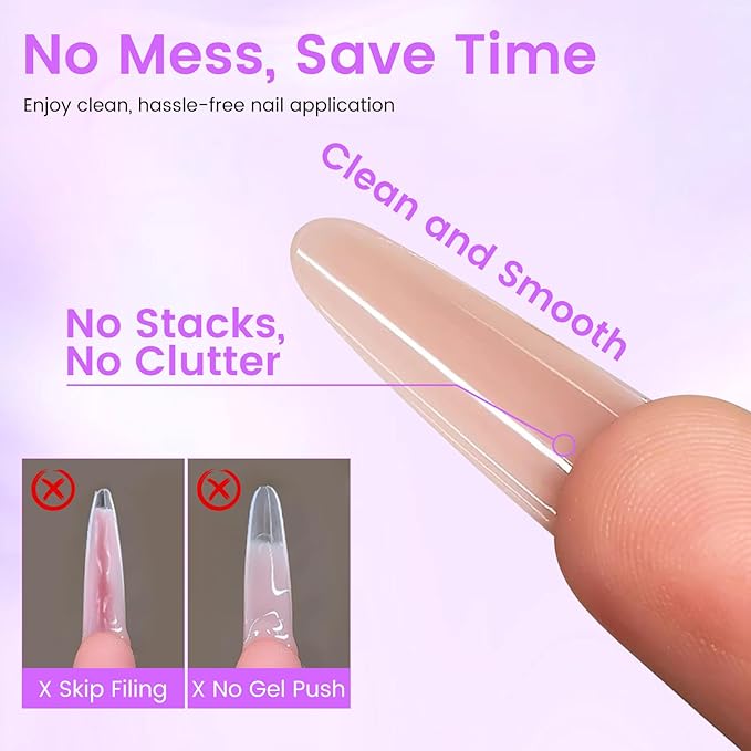 Sandwich Dual Nail Forms: 240PCS Nail Forms for Builder Gel, 15 Sizes Almond Round Shape for Women Salon Home DIY