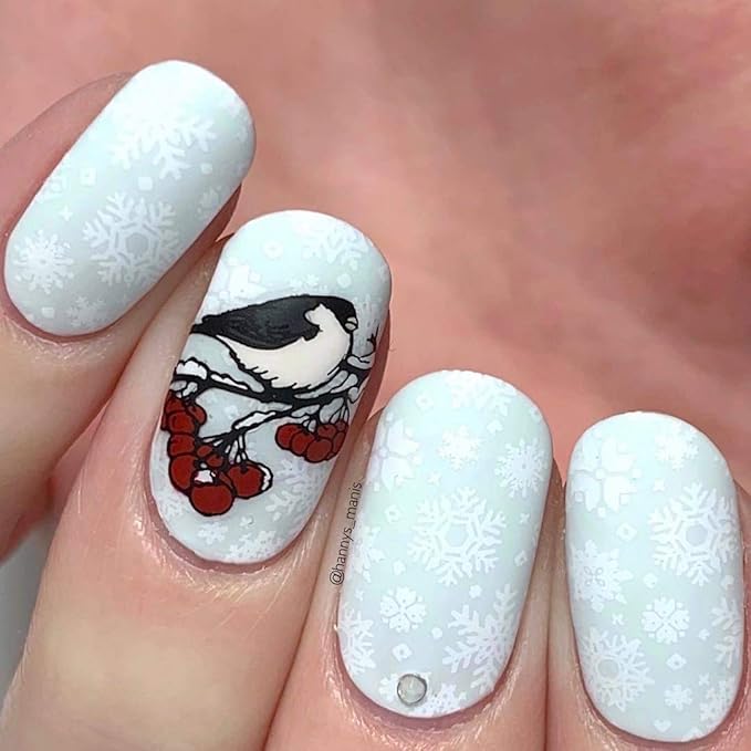 Whats Up Nails - B035 Icy Wonderland Stamping Plate for Christmas Winter Nail Art Design
