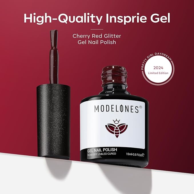 modelones Red Gel Nail Polish Burgundy Wine Color Changing Mood Temperature Change Nail Polish Gel Soak Off Nail Art 15ML