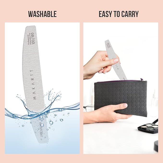 Makartt Nail Rhinestone Glue for Nails, Super Strong Gel Nail Glue for Rhinestones Bundle Nail File, 100/180 Grit Nail Files for Natural Nails, Professional Strong Emery Boards