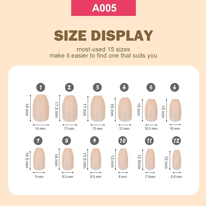 288Pcs Coffin Press On Nails Medium Fake Nails Solid Color False Nails Press ons Short Ballerina Acrylic Glue on Nails Reusable Full Cover Stick on Nail for Women Manicure 12 Color
