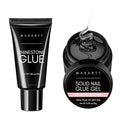 Makartt Nail Rhinestone Glue Gel 1.06oz Nail Lamp Needed Gem Glue Gel Super Strong Adhesive Nail Gel Brush On Nail Glue Bundle Solid Nail Gel for Acrylic Nail Tips Glue Gel Curing Needed UV Cured