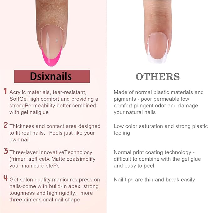 Short Almond French Tip Press on Nails, 150pcs Brighter Soft Press on Nails in 15Sizes, Pre-lasting Acrylic Gel Nail Tips, No Need to File Fake False Nail Tips Extension for Women Girl Nails