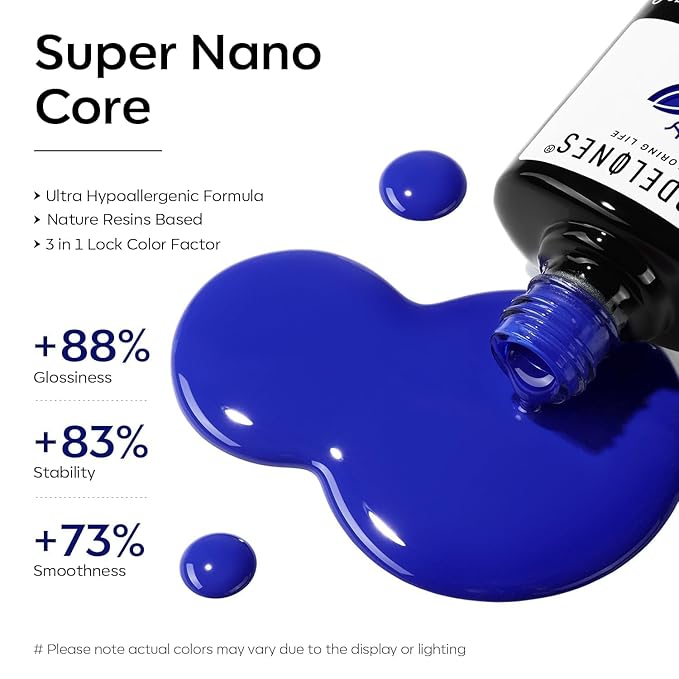 modelones Blue Gel Nail Polis Paulina Lapis Cobalt Blue Color 4th of July Gel Polish Soak Off UV LED Nail Art Manicure 15 ML