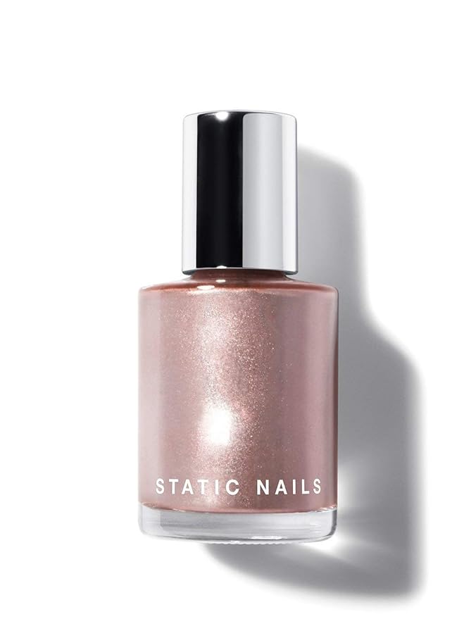 Static Nails Liquid Glass Lacquer, Longer Lasting 8+ Free Treatment Nail Polish (Pinks) (Rose Gold Edit) - Quick Dry Finger Nail Polish - DIY Nail Art Salon - Gift for Women
