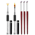 SILPECWEE 5Pcs Ombre Nail Brush Acrylic Nail Brush Set Nail Gradient Brushes Nail Painting Pens Nail Art Tools For Gel Nails Manicure Accessories