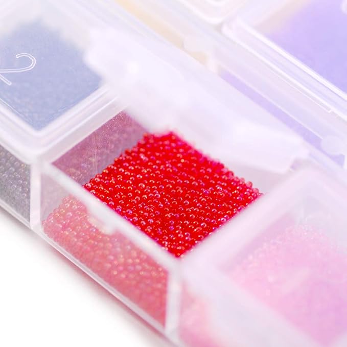 3D Nail Caviar Beads 12 Colors Glass Mini Ball Micro Caviar For Woman Decorations Transparency AB (AB beads)