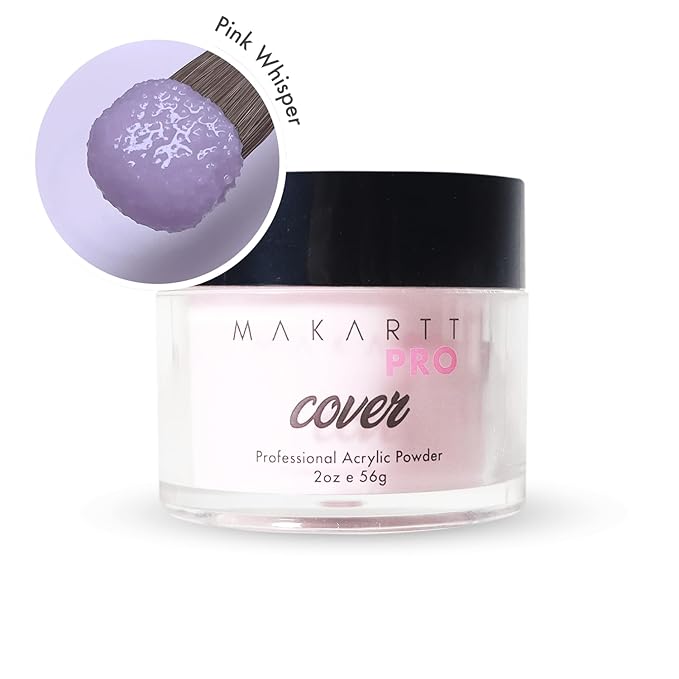 MakarttPro Acrylic Powder – Durable, Long-Lasting, Easy-Apply Formula for Nail Extensions, Overlays, Sculpting & Nail Art – 56g/2oz – Pink Whisper, Perfect for Pros and At-Home Use