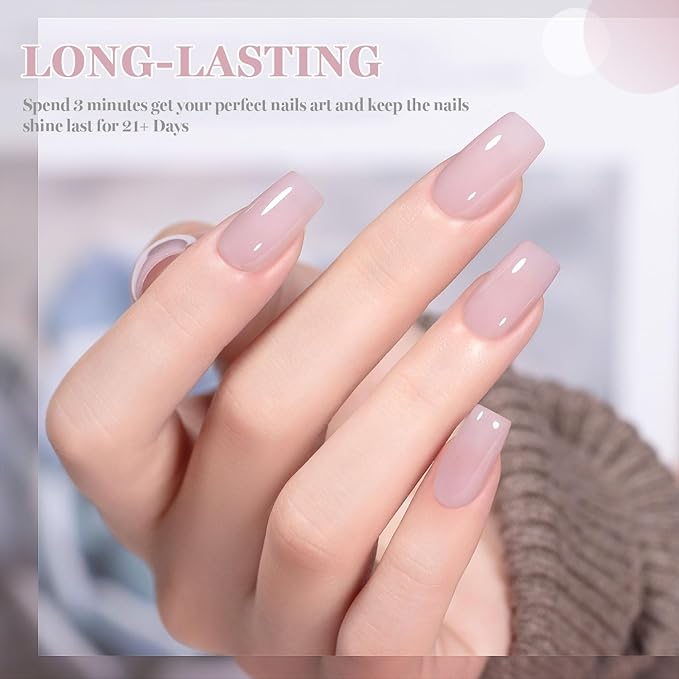 RARJSM Rubber Base Coat Gel Polish Nude Gray Mauve Pink Skin Tone Rubberbase Gelpolish for Nails Natural Color French Manicure Brush on Extend Soak Off Curing Requires 15ml Salon Home DIY Use