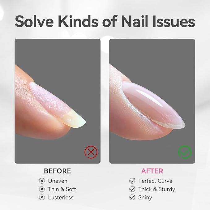 Born Pretty Builder Gel for Nails 8-in-1，15ML Clear and Cover Pink Builder Nail Gel Set, Transparent Extension Gel Rhinestone Glue for Nail Art Base Gel, LED Nail Lamp Cured Hard Gel Builder