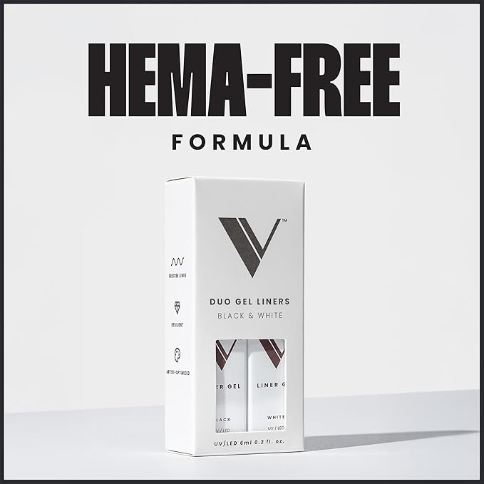 V Beauty Pure Black and White Liner Gel Polish - Black and White Gel Liner Nail Polish