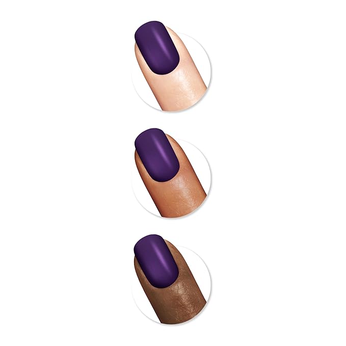 Sally Hansen Color Therapy Nail Polish | Biotin, Argan Oil, Long Lasting, Healthy Nails, Nail Strengthener, Opaque | 400 Confident Queen | Dark Purple Nail Color