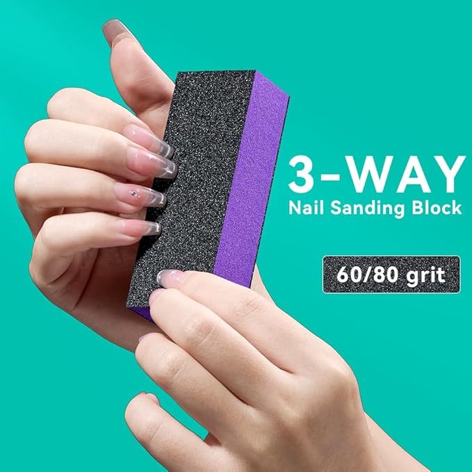 TsMADDTs 13 pcs Nail Buffer Kit with 4-Way Buffing Block, 3-Way Sanding Block, 100/180 Files, Cuticle Trimmer, Nail Care Tool Kit