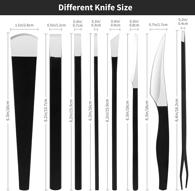 Pedicure Knife Kit, 8pcs Black Foot Dead Callus Remover Stainless Set, Professional Ingrown Toenail Steel Tools, Feet Skin Care Nail File Tool Manicure Clippers Cuticle Scraper Toe Shaver