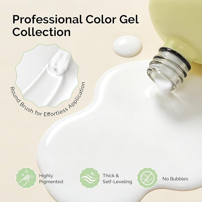 MelodySusie Highly Pigmented Gel Nail Polish, 0.56 Fl Oz Soak Off UV LED Nude Gel Polish, Plant-Based Formula, 16.5ml Tilt-and-Stand Bottle, TPO & HEMA Free, Gift for Nail Art at Home & Salon