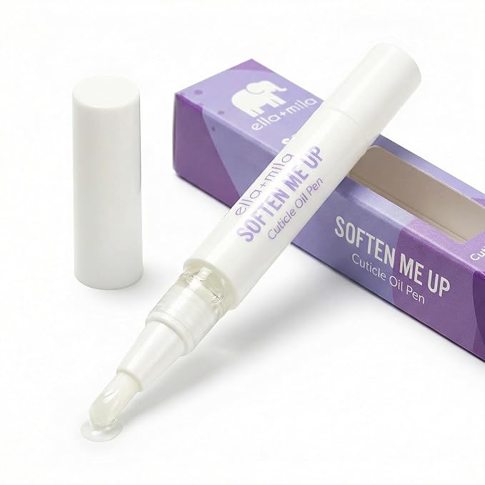 ella+mila Cuticle Oil Pen for Nails - Vitamin E Enriched Nail Oil Pen for Growth and Strength - Natural Moisturizer for Dry Cuticles - Vegan Hangnail Treatment - Travel Size (0.14 fl oz)