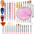 Nail Art Tools 30Pcs Set,Nail Art Pens Brush Resin Nail Art Palette,Nail Dotting Tools, Striping Nail Art Brushes for Long Lines,Nail Drawing Pen Dotting Pen Tools Nail Art Kit for Nail Art DIY